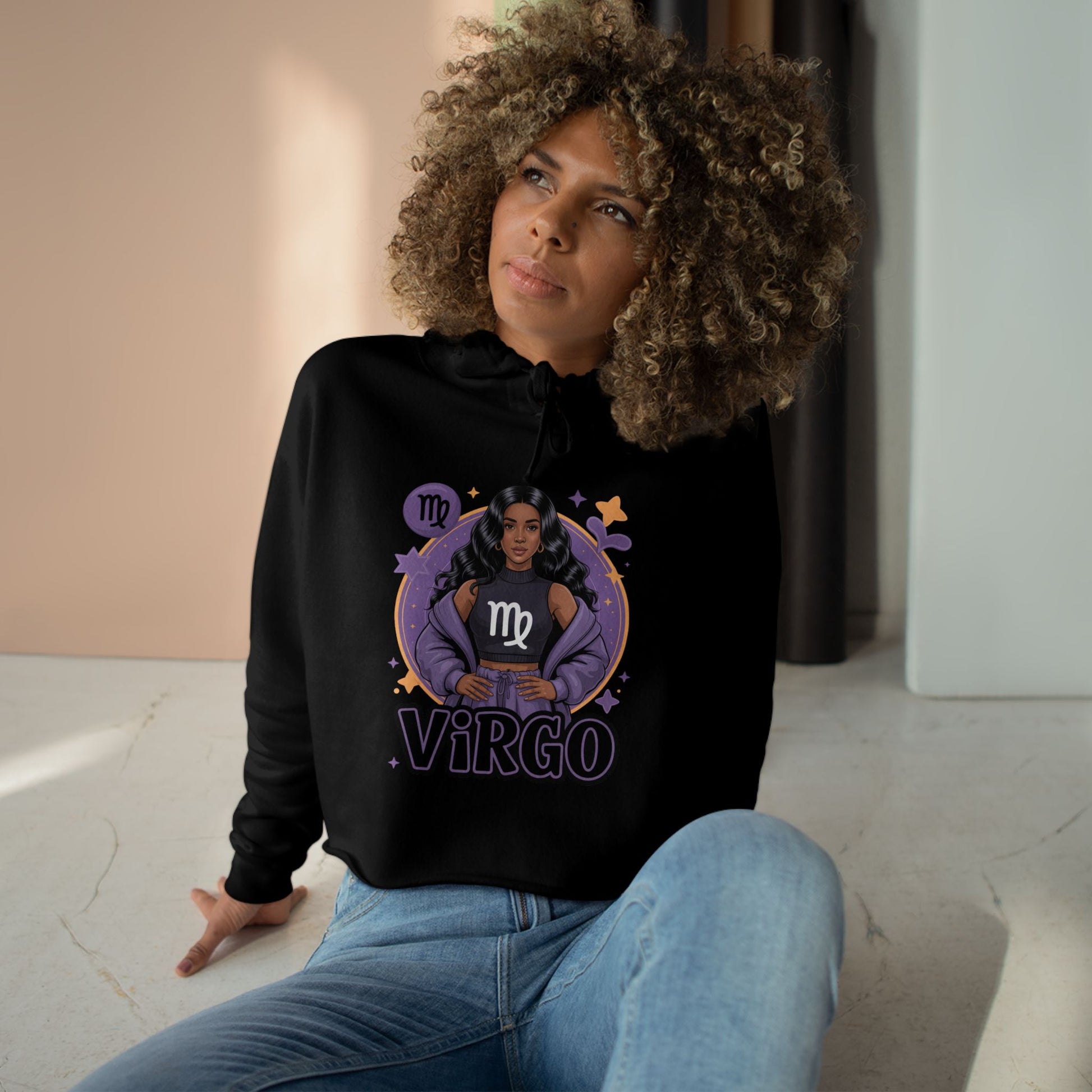 Virgo Zodiac Crop Hoodie