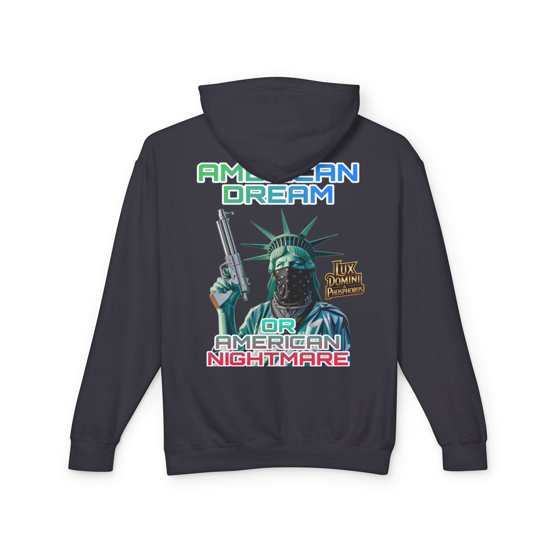 Lightweight Hooded Sweatshirt - American Dream or Nightmare Design