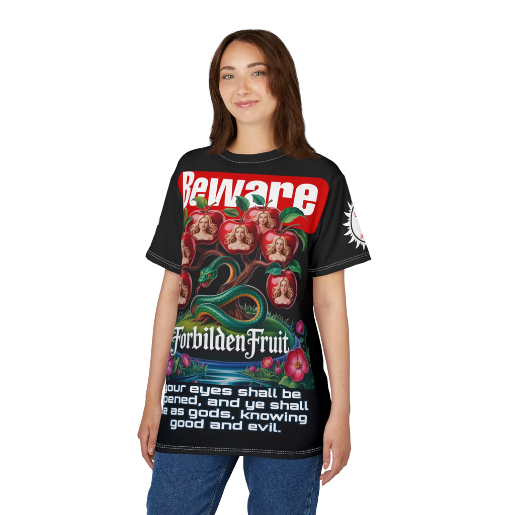 Beware Forbidden Fruit Graphic Tee LD&P APPAREL Black