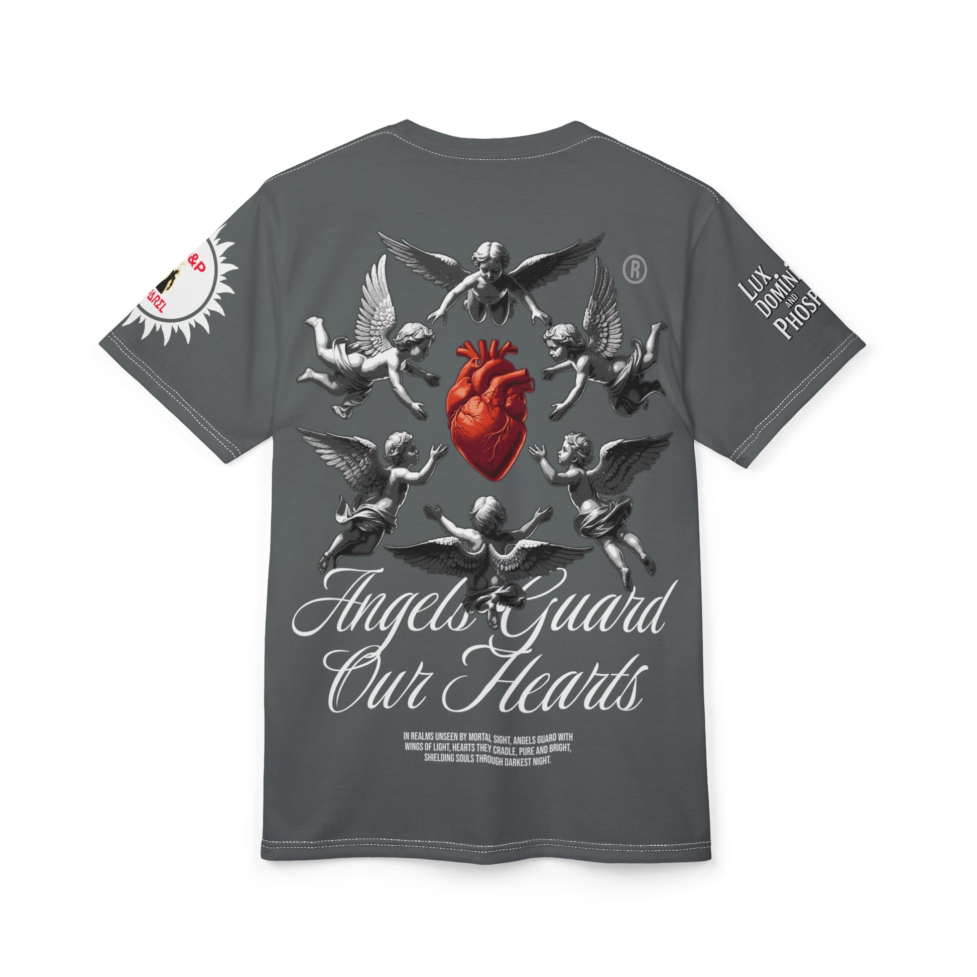 Angels Guard Our Hearts Tee LD&P APPAREL GREY