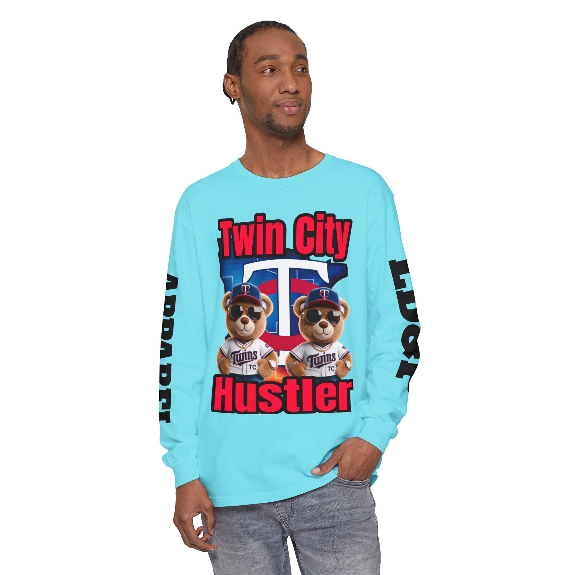 Twin City HUSTLER Long Sleeve T-Shirt - Bad Temper Design