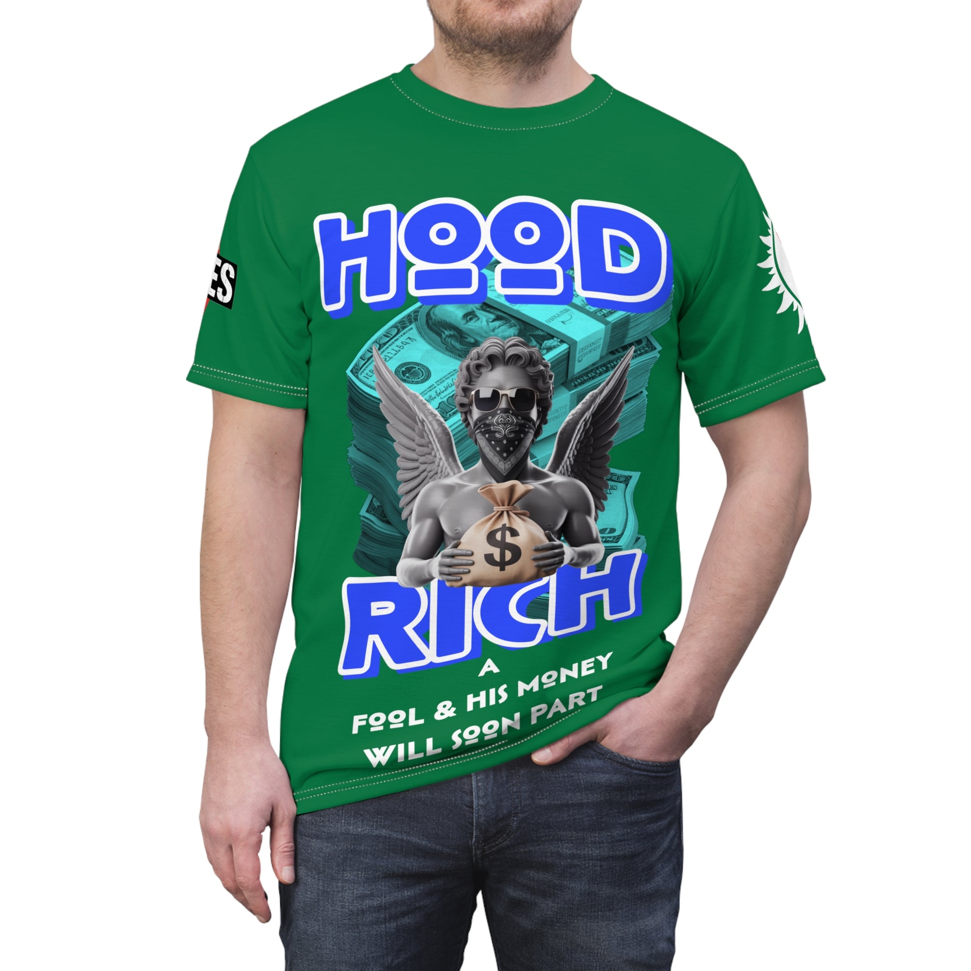 Hood Rich Graphic Tee LD&P APPAREL Green