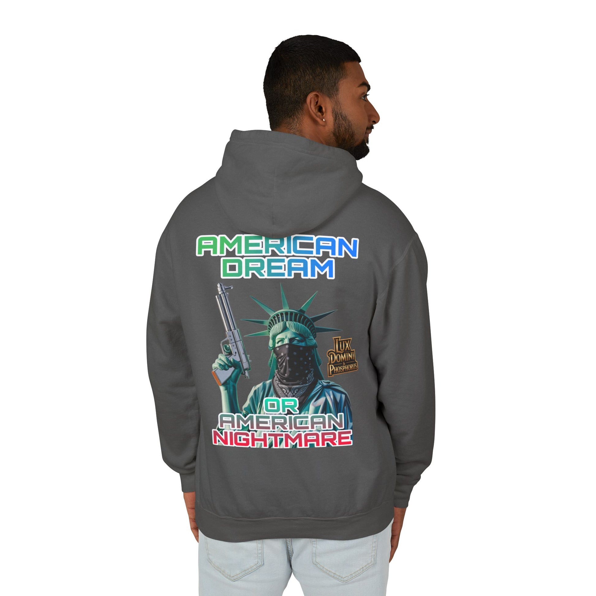 Lightweight Hooded Sweatshirt - American Dream or Nightmare Design