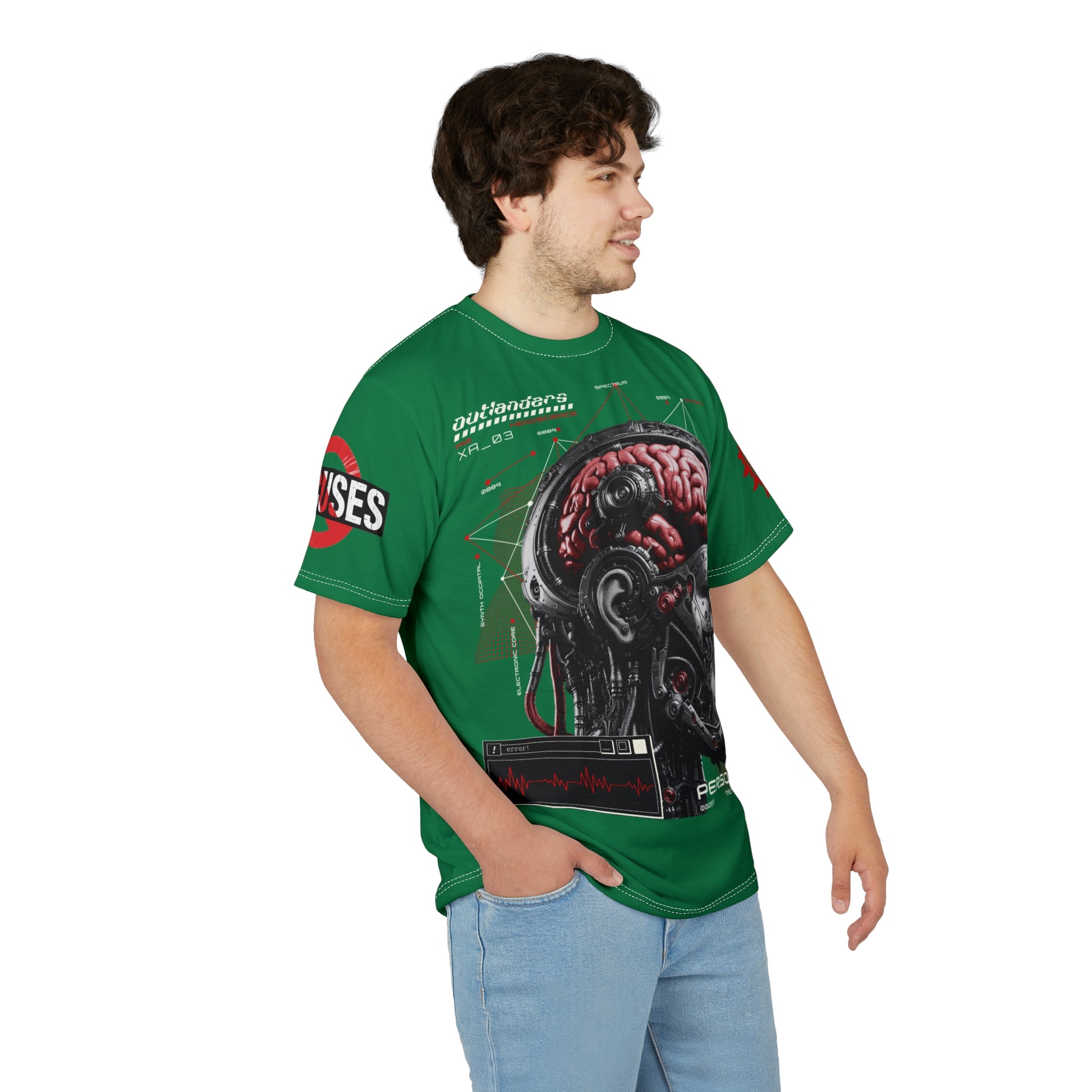 Persona Sci‑Fi Graphic Tee Shirt LD&P APPAREL  Green