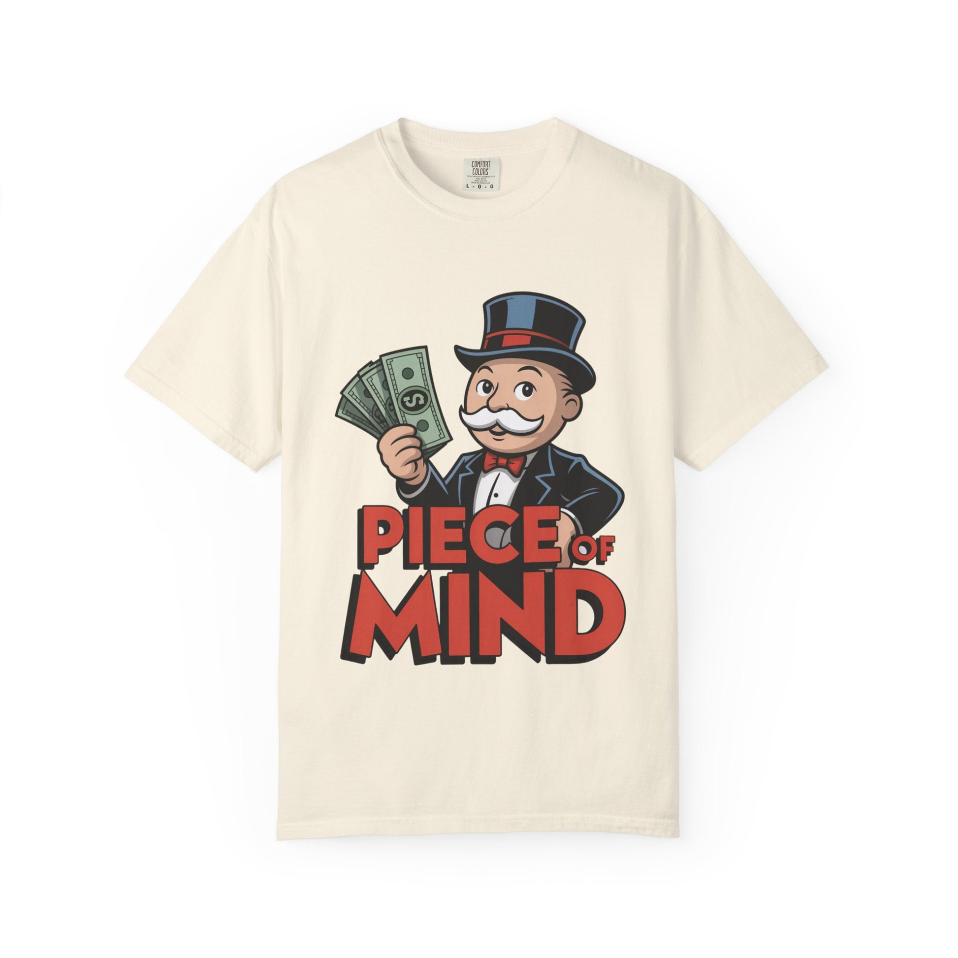 Garment-Dyed T-shirt Money Piece of Mind Design
