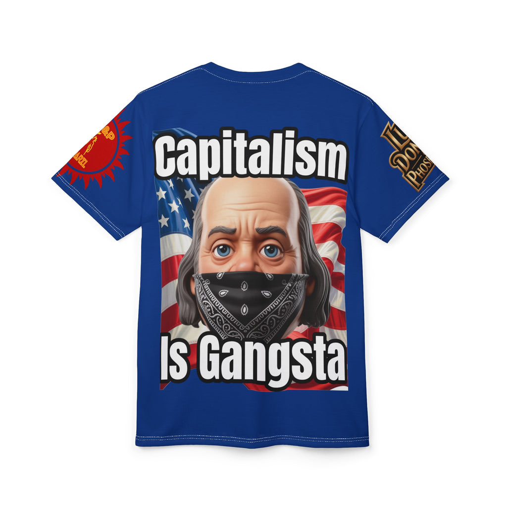 Capitalism Unisex Cut & Sew Tee blue