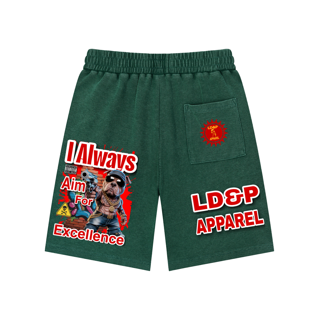 Mineral Wash Waffle Knit Shorts I ALWAYS AIM FOR... LD&P APPAREL