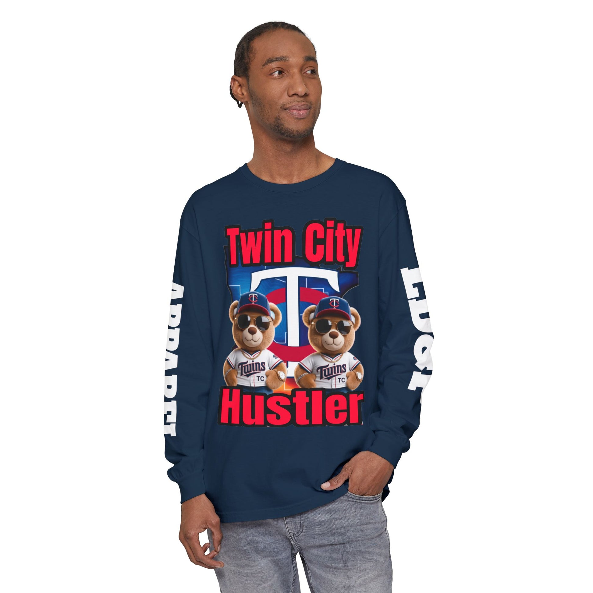 Twin City HUSTLER Long Sleeve T-Shirt - Bad Temper Design