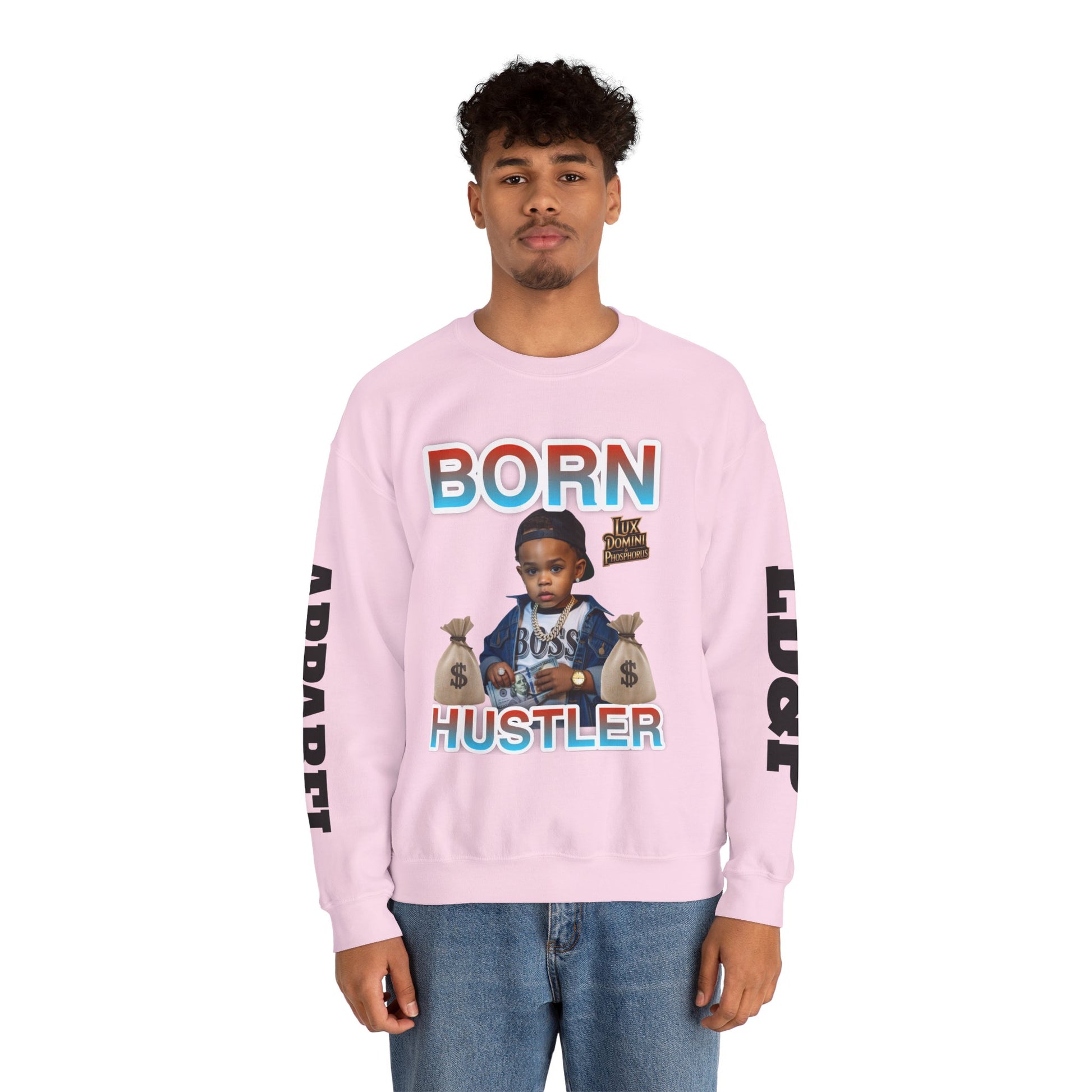 Crewneck Sweatshirt - Born Hustler LD&P Apparel
