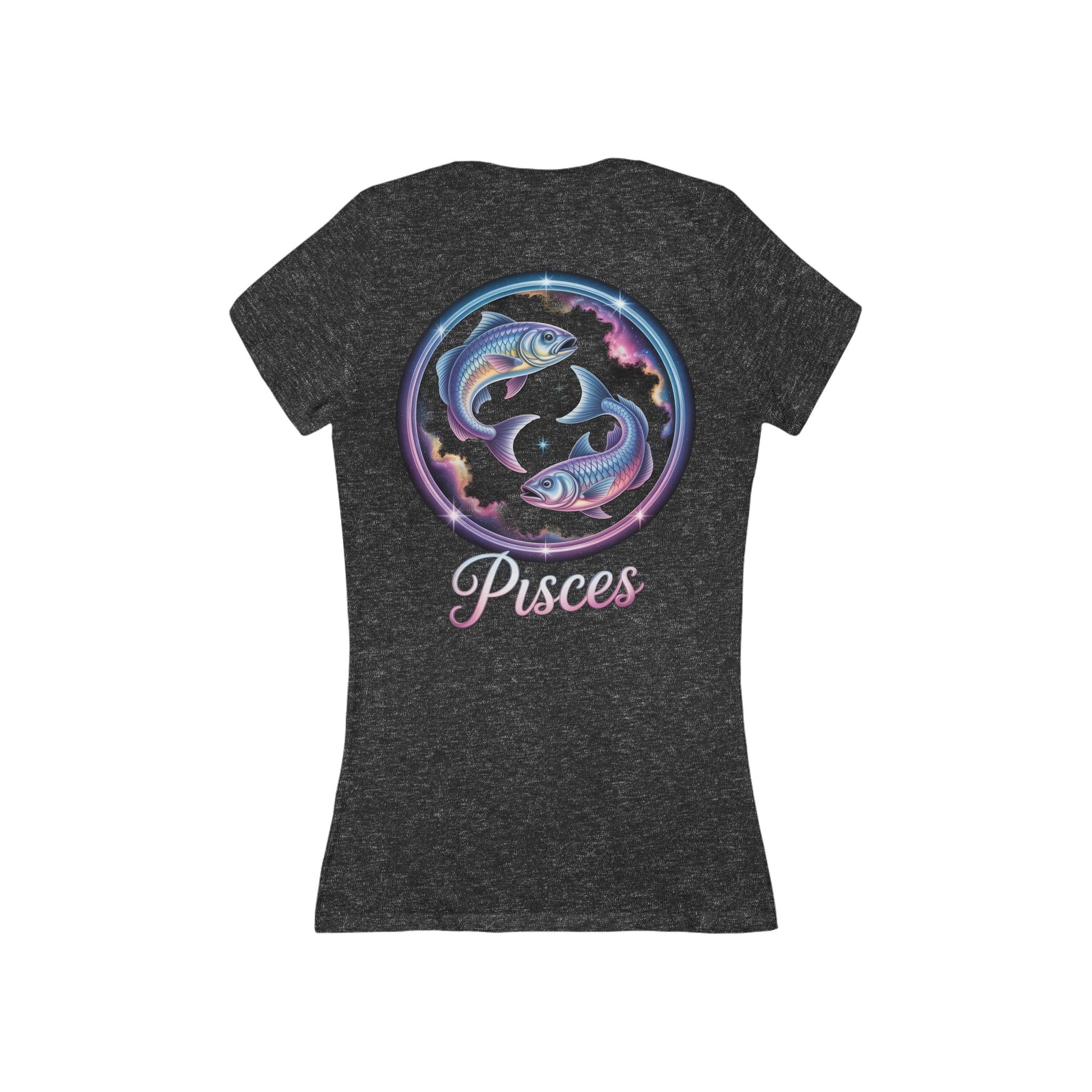 Pisces Zodiac V‑Neck Tee — Feminine Horoscope Fish Graphic Shirt