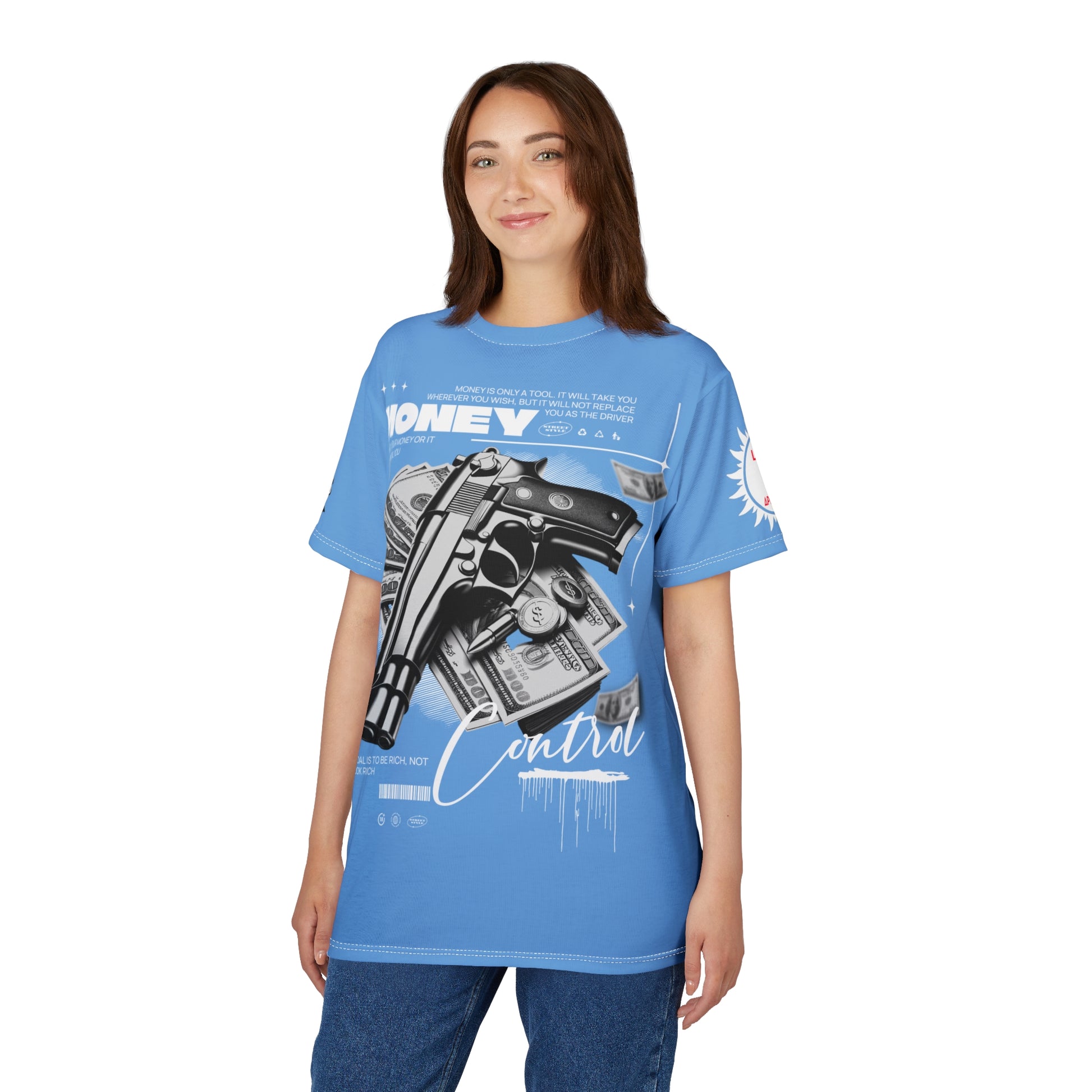 Money Control Graphic Tee LD&P APPAREL LIGHT BLUE