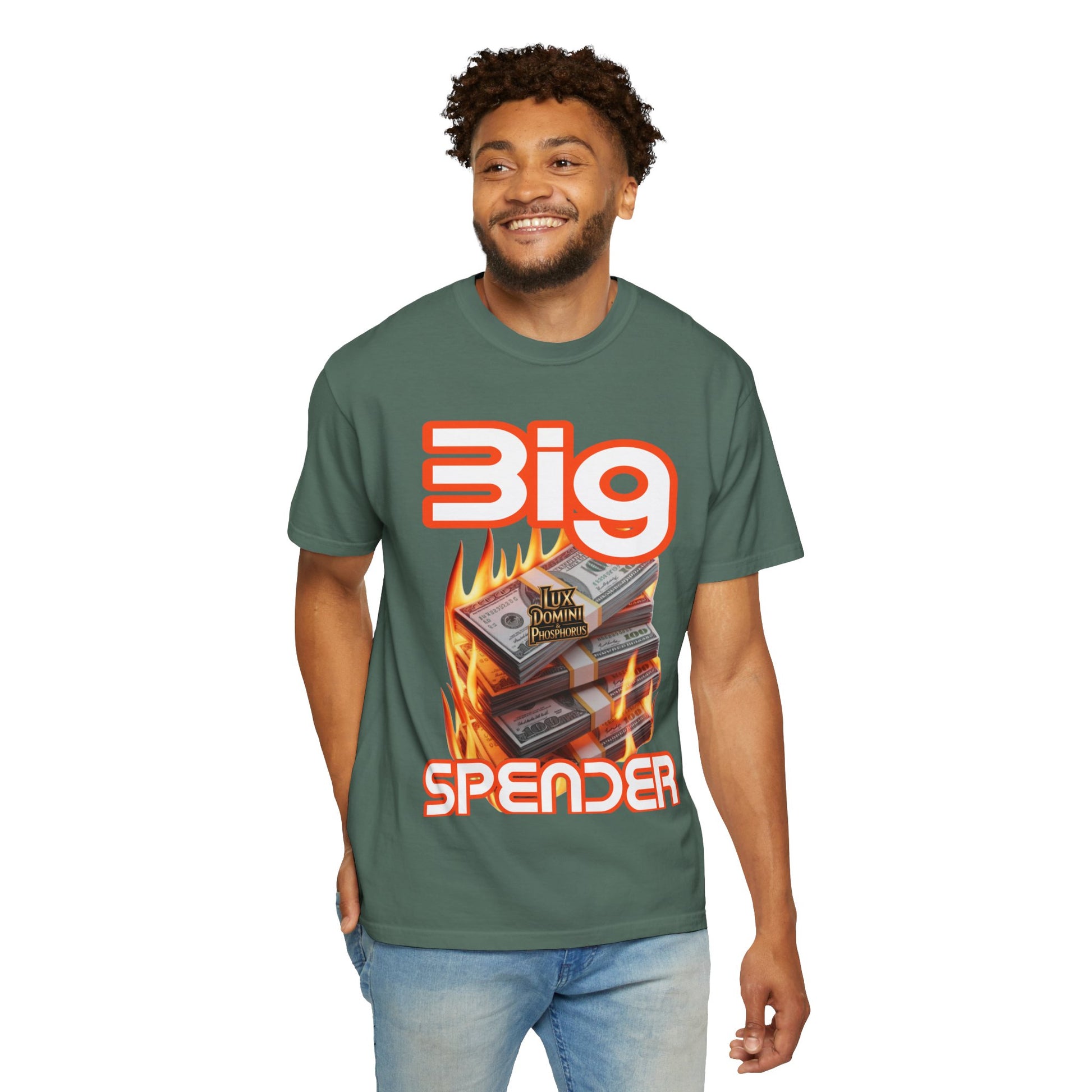 T-Shirt Big Spender Text Unisex Garment-Dyed Tee