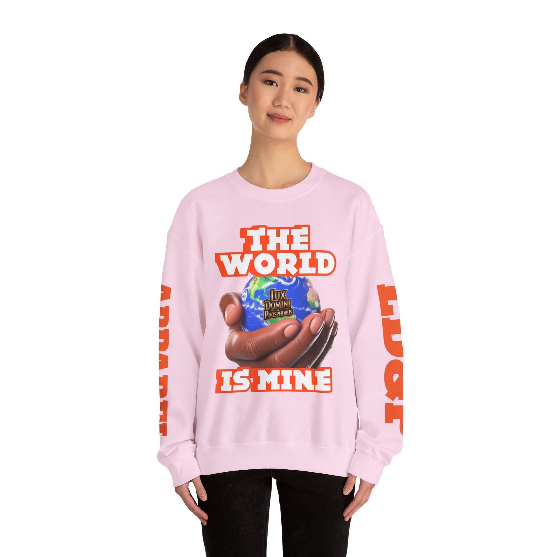 Graphic Sweatshirt - The World Is Mine Lux Domini and Phosphoros Apparel