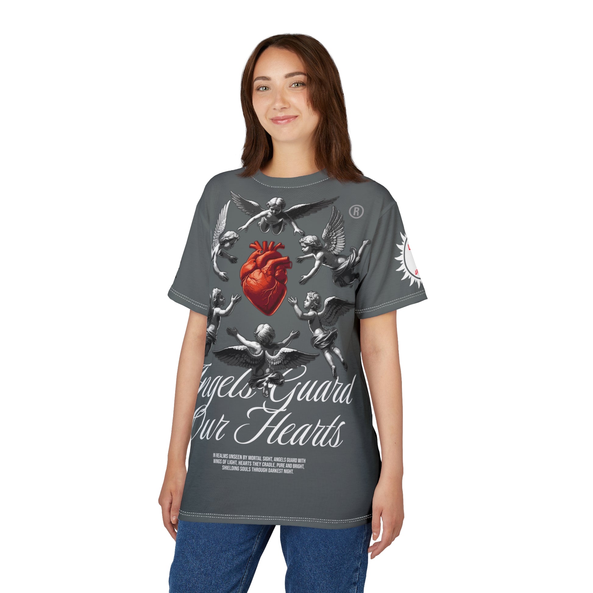 Angels Guard Our Hearts Tee LD&P APPAREL GREY