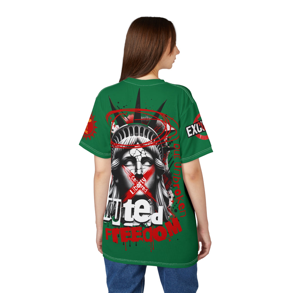 Muted Freedom LD&P APPAREL DESIGN Graphic Tee Shirt Green