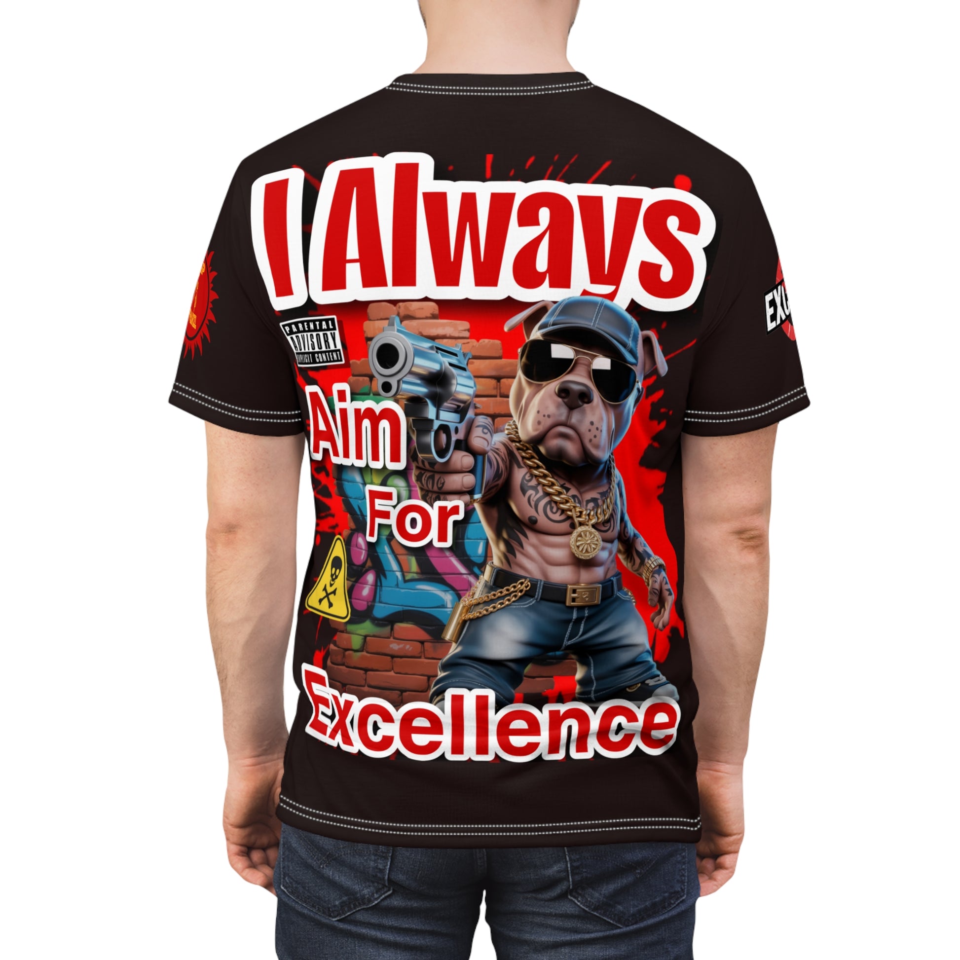 I Always Aim For Excellence LD&P APPAREL GRAPHIC Tee Black