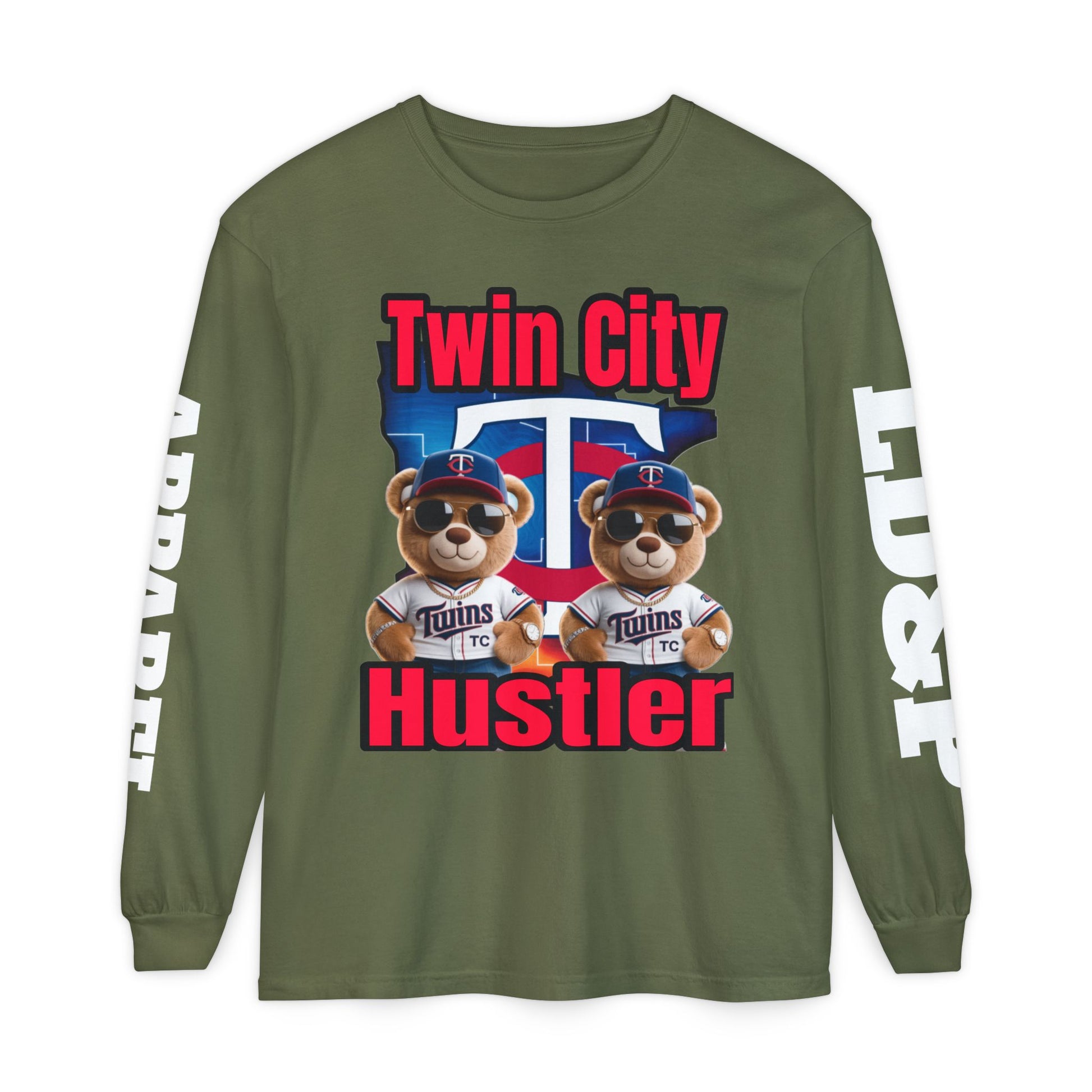 Twin City HUSTLER Long Sleeve T-Shirt - LD&P Apparel Design #2