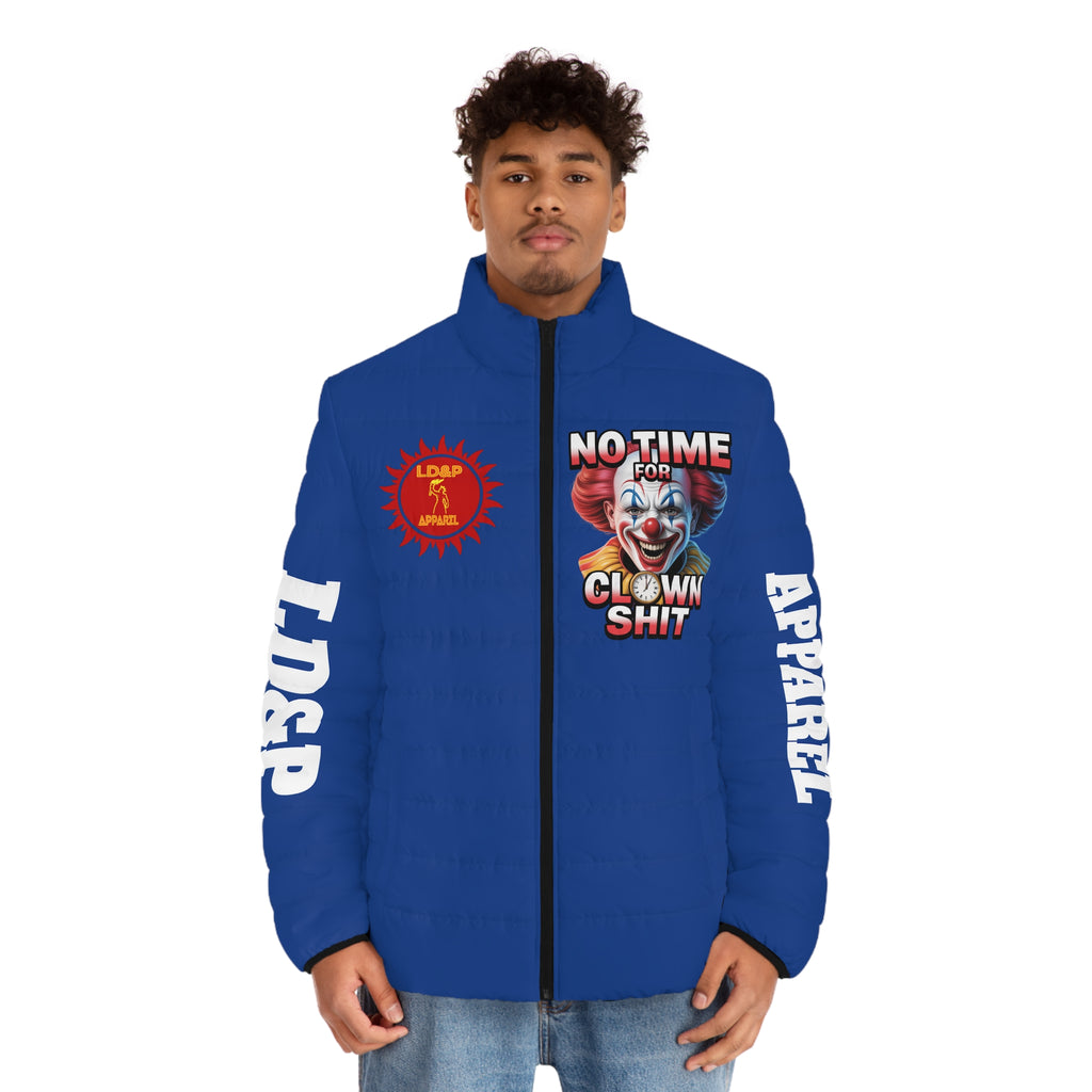 Puffer Jacket - No Time For Clown Shit LD&P Apparel Design Blue