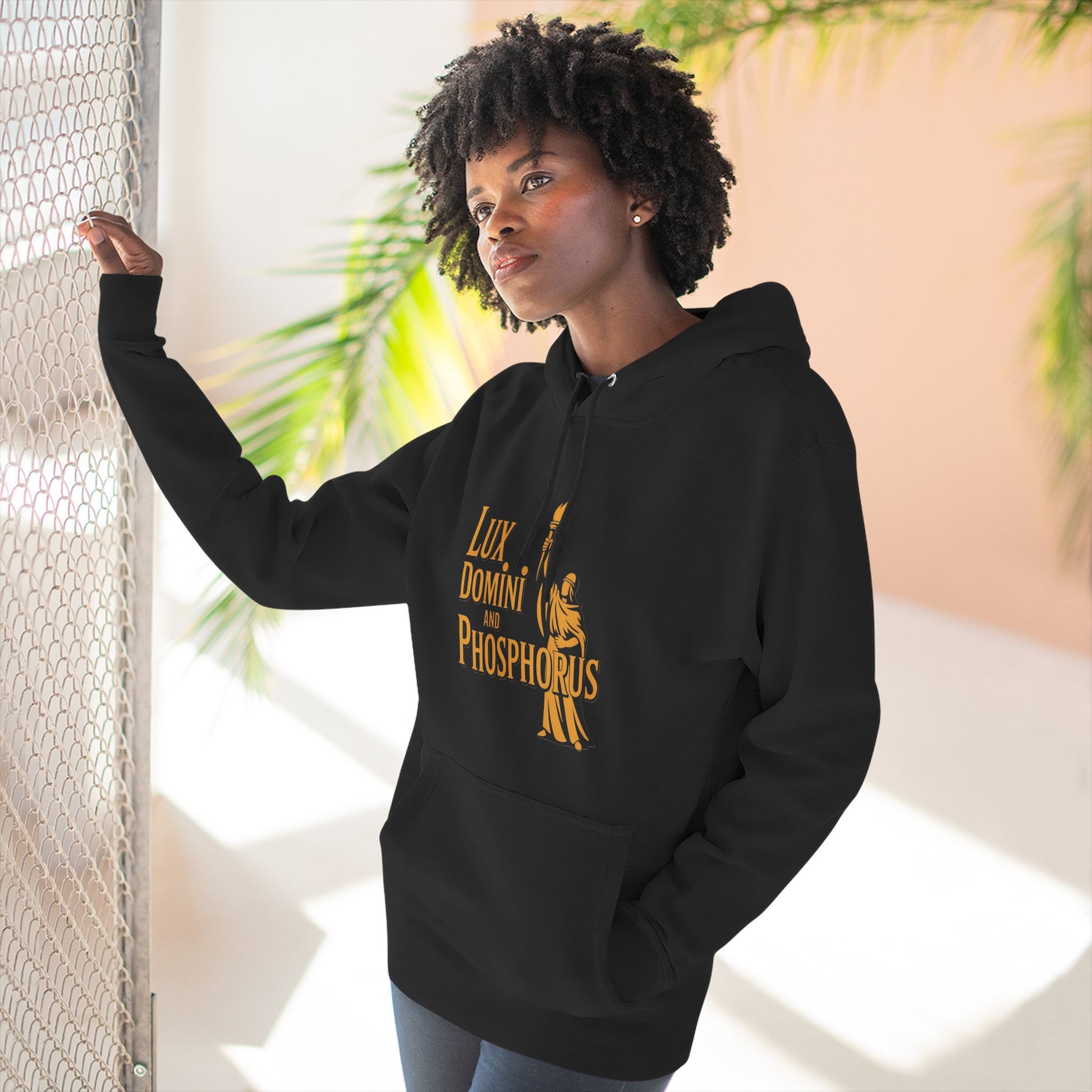 Fleece Hoodie Lux Domini and Phosphorus Apparel Design