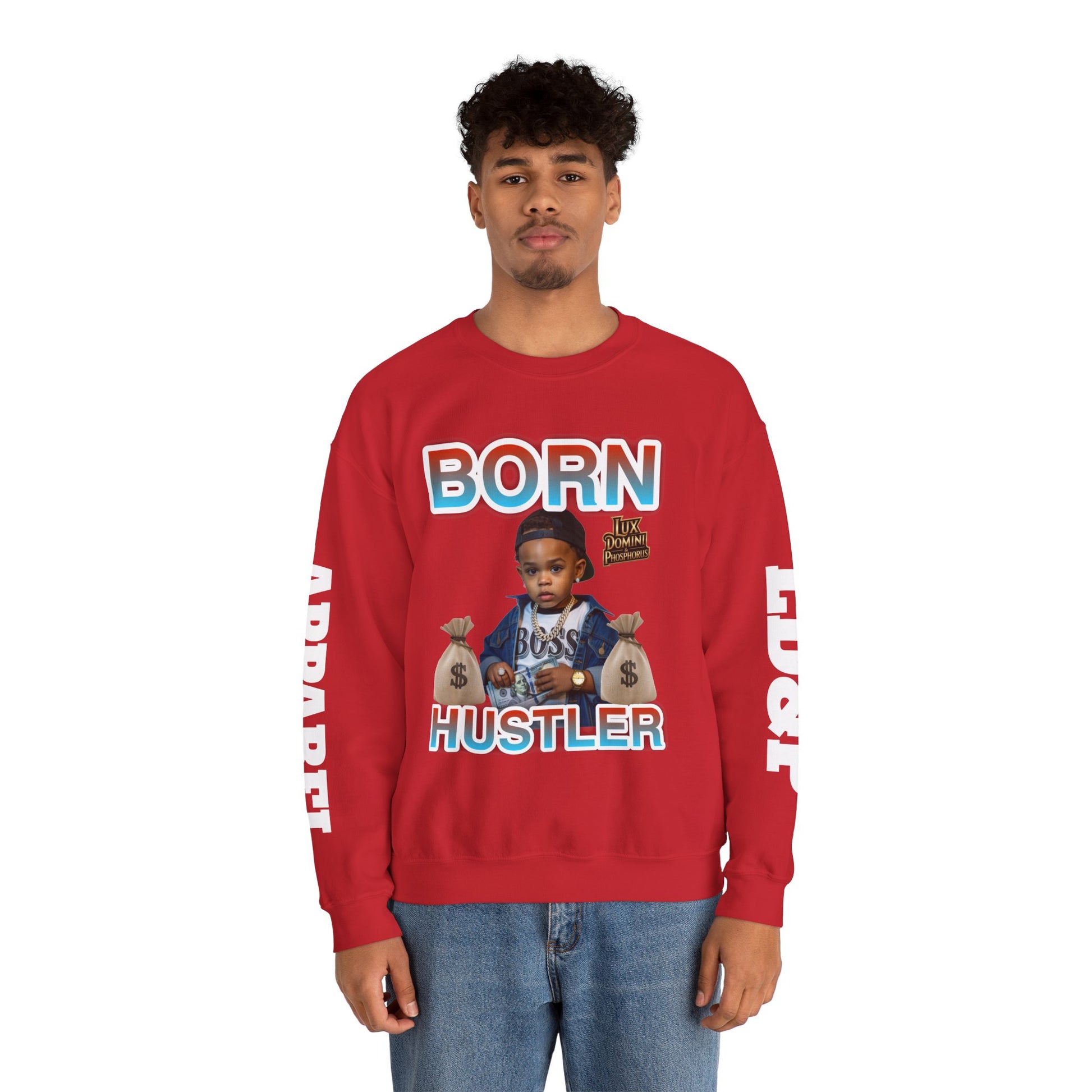 Crewneck Sweatshirt - Born Hustler LD&P Apparel