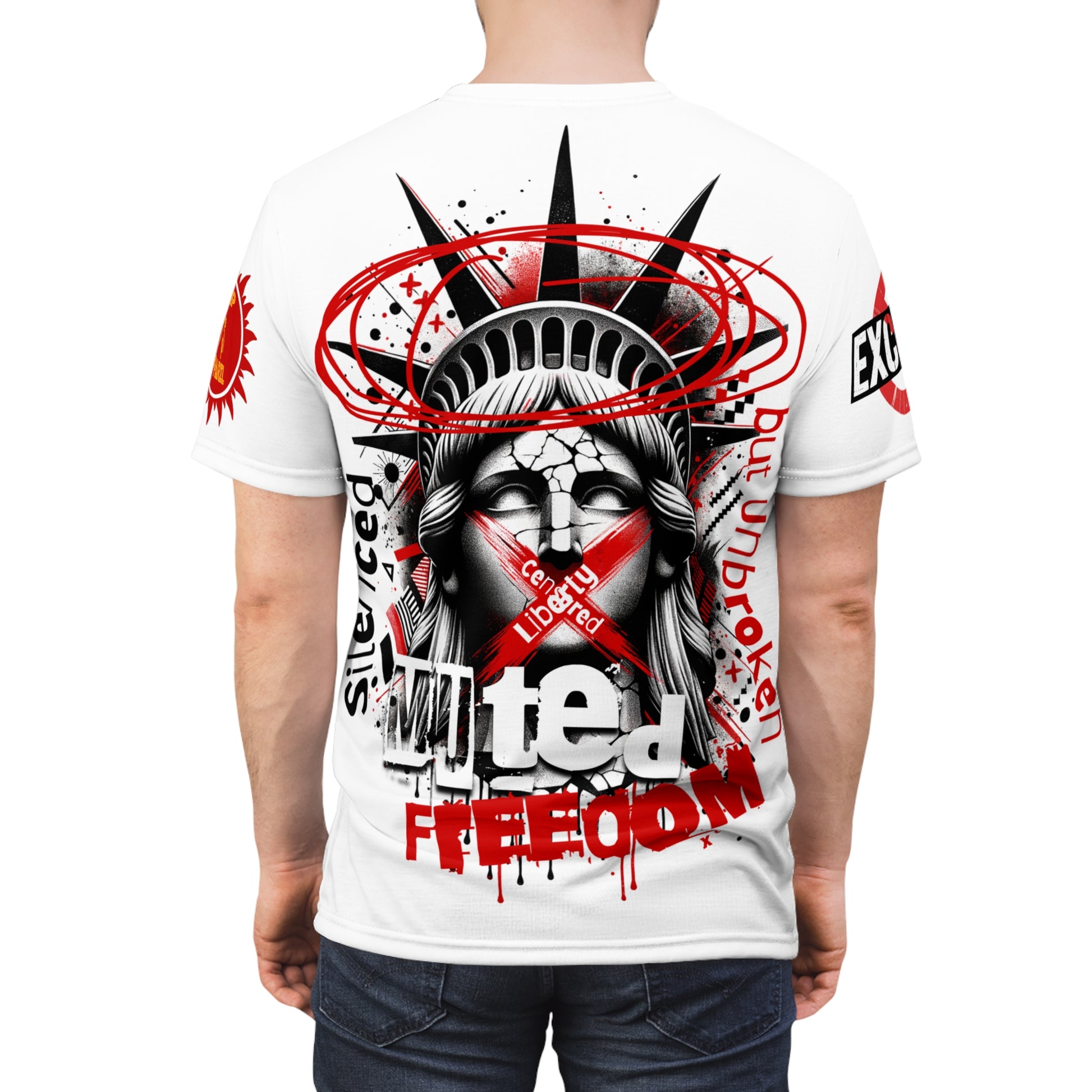 Muted Freedom LD&P APPAREL DESIGN Graphic Tee Shirt white