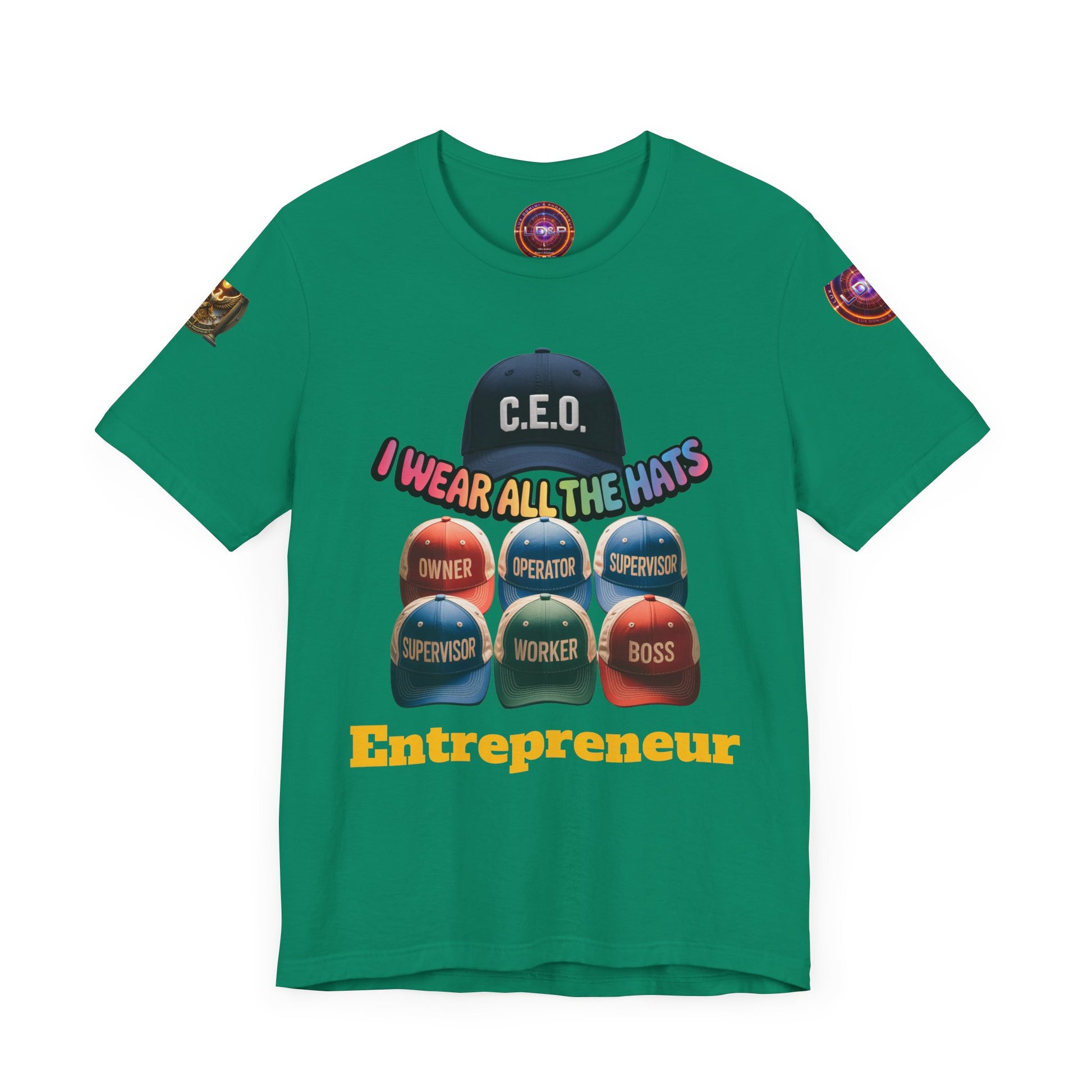 Entrepreneur Hat Unisex Tee - I Wear All The Hats Design