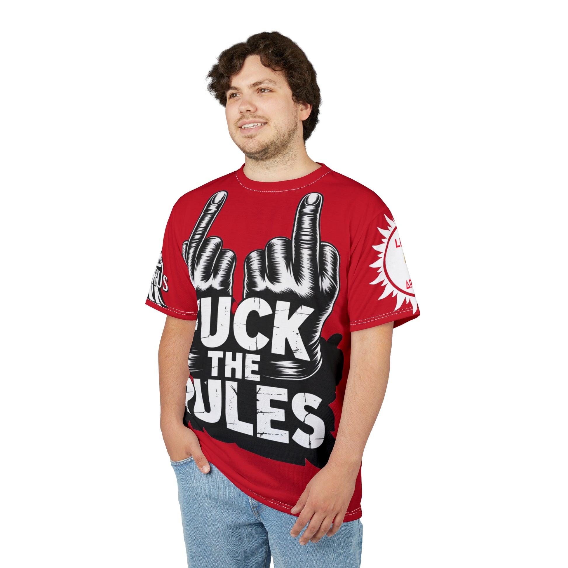 Red Fuck The Rules Unisex Cut & Sew Tee