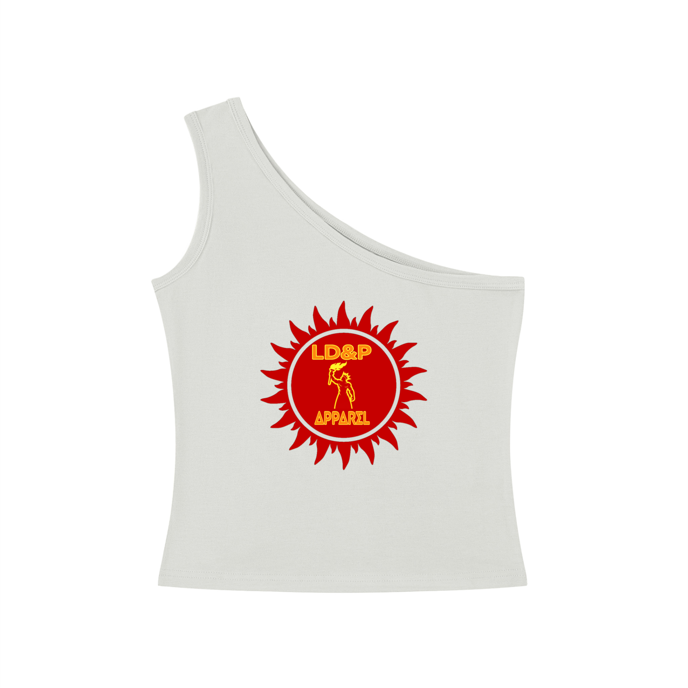Women's One-Shoulder Crop T-Shirt LD&P APPAREL