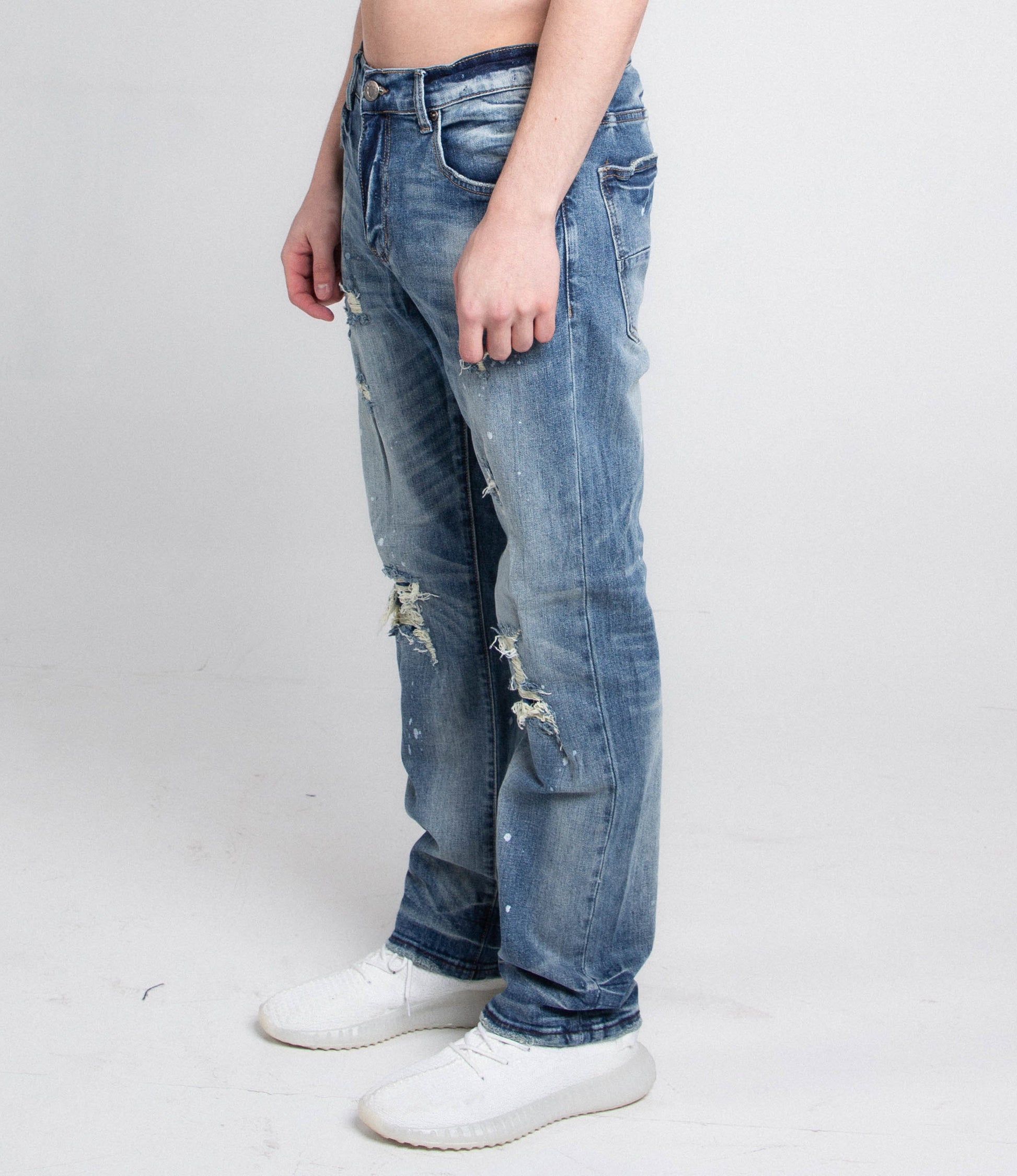 AJ05C CASUAL SKINNY DISTRESSED JEANS