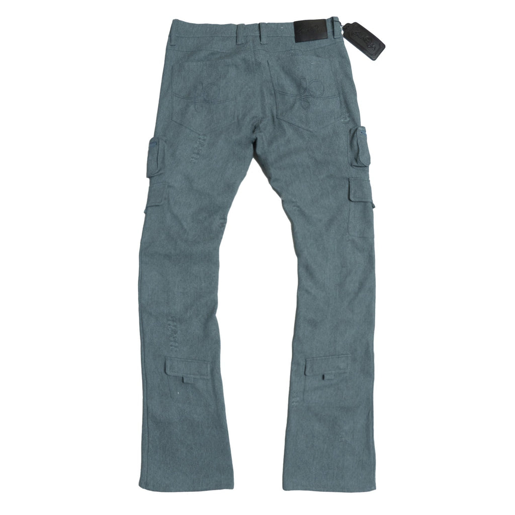 F2789 CASA DE Vegan Leather Pants - Blue