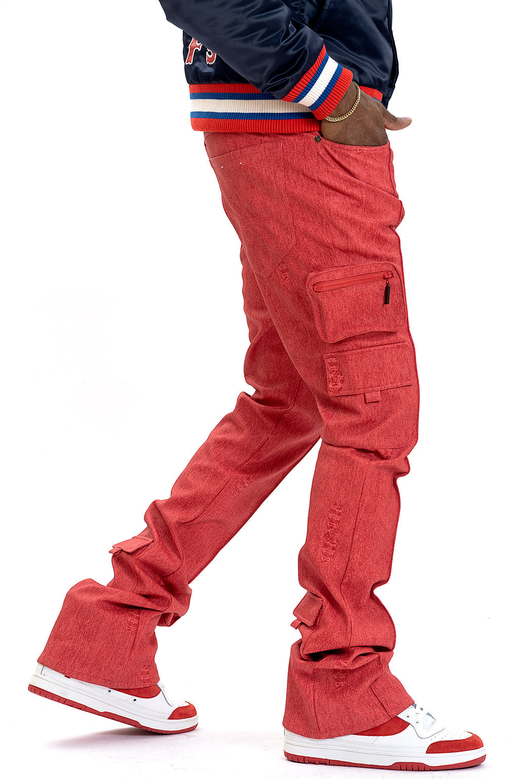 F2789 CASA DE Vegan Leather Pants - Red