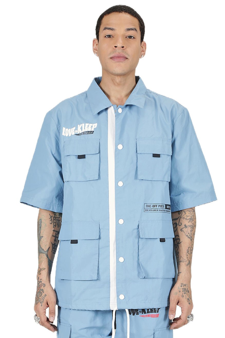 Kloud Men's premium crispy nylon short sleeve coach jacket