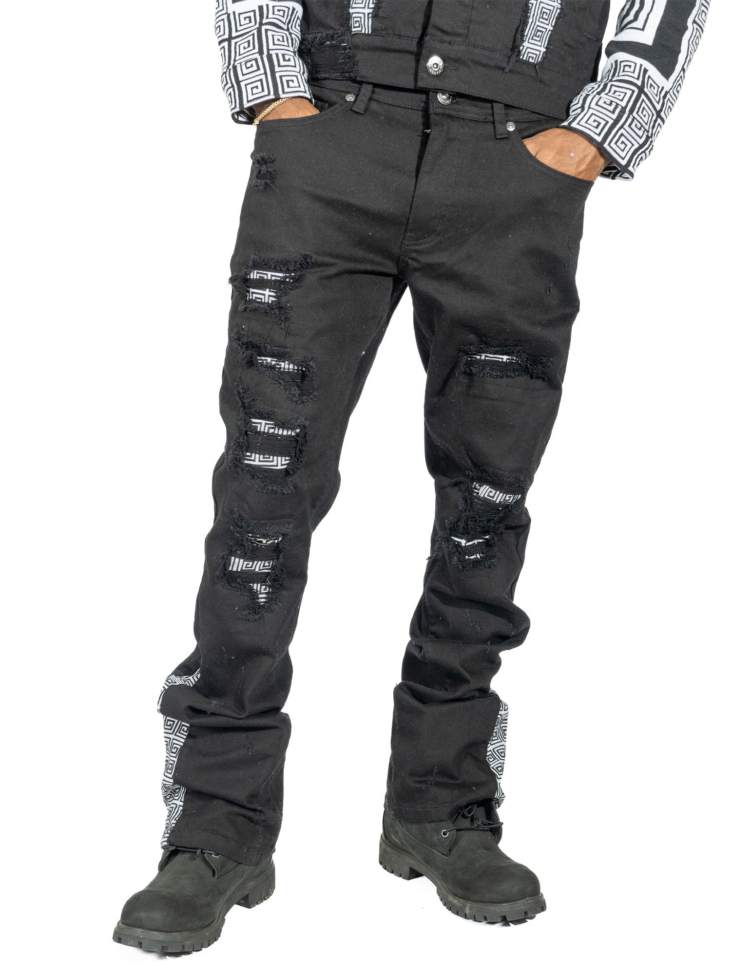 M1954 SARTONI STACK JEANS - BLACK   (NOT SOLD SEPARATELY - Add M1054 Jacket to your Cart)