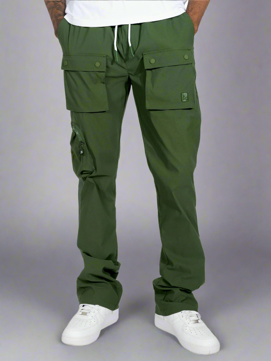 M1625 Sartoni Nylon Stacked Pants - Dark Olive
