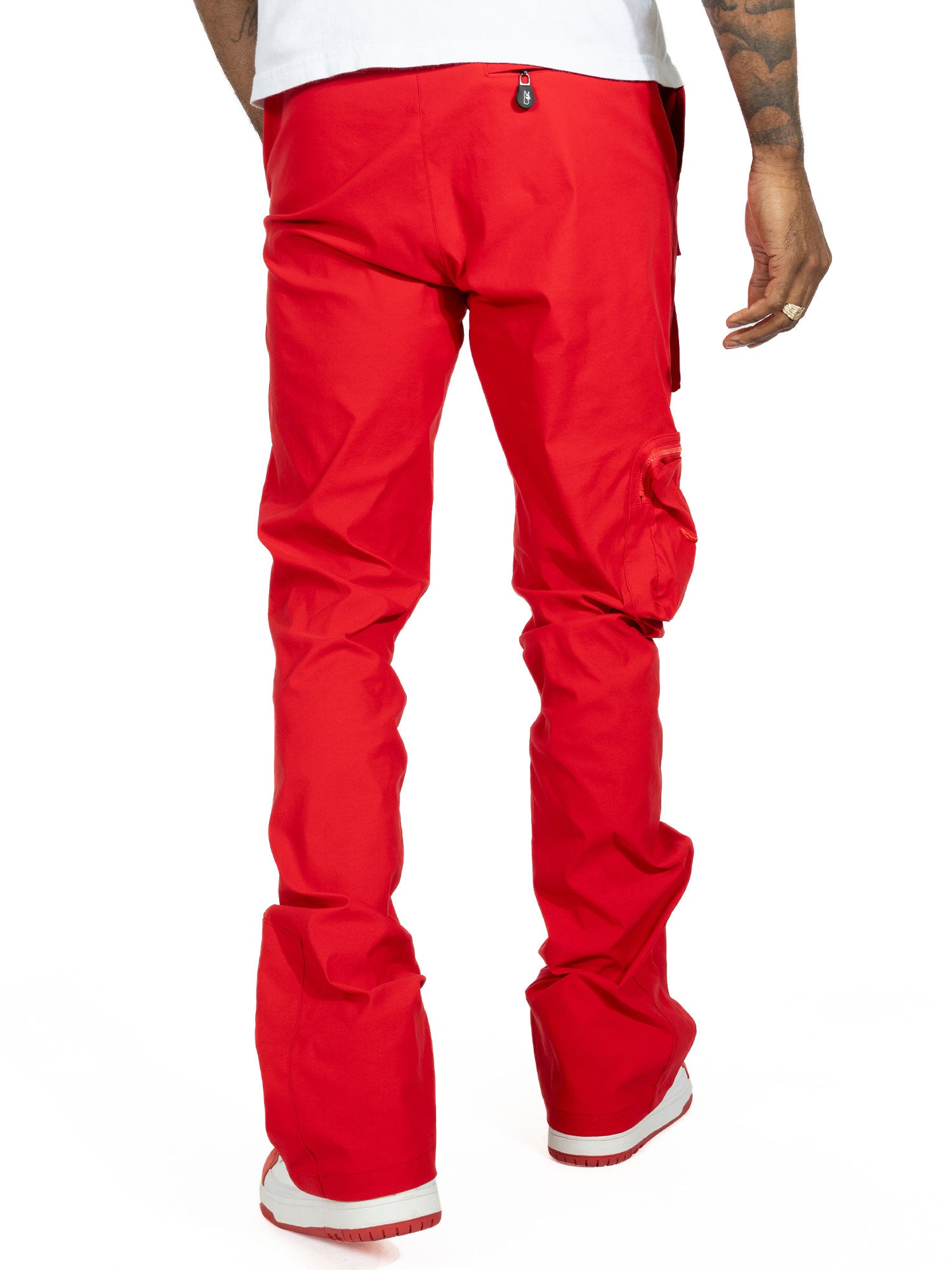 M1625 Sartoni Nylon Stacked Pants - Red