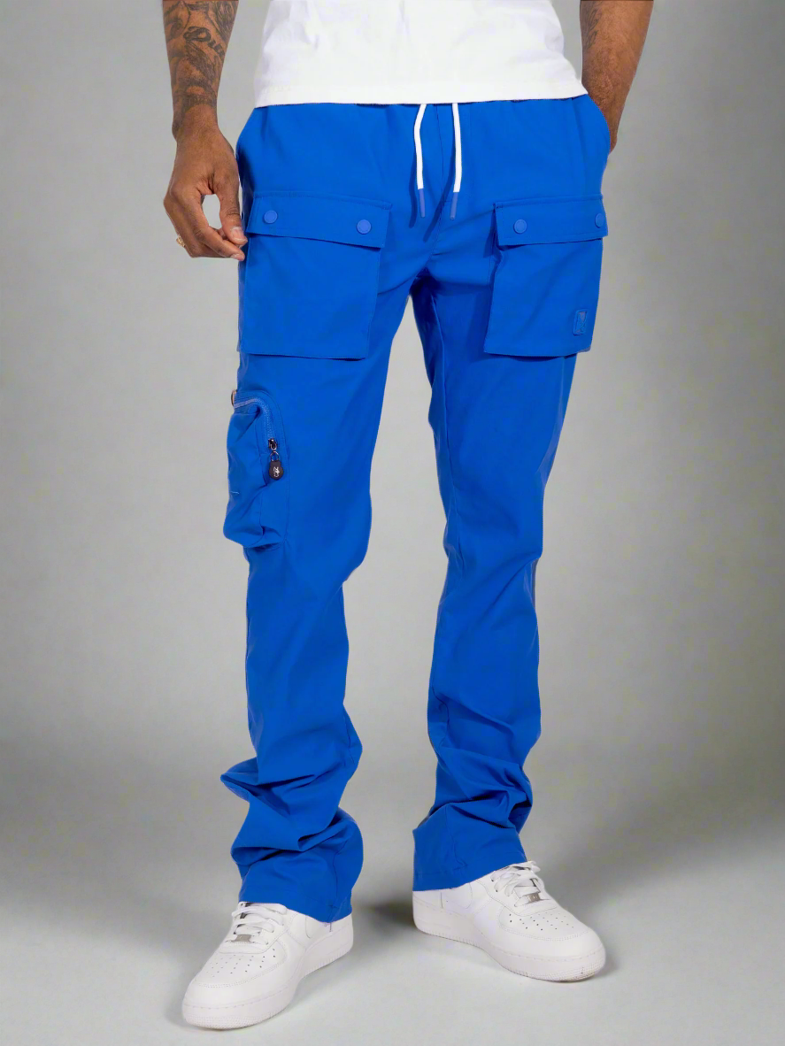 M1625 Sartoni Nylon Stacked Pants - Royal