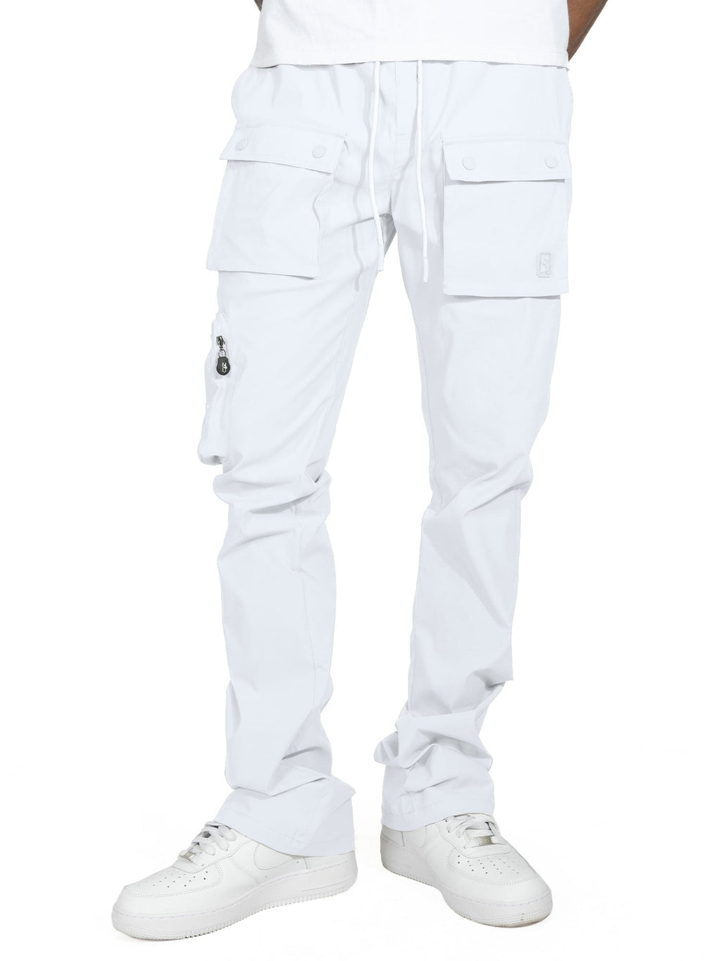 M1625 Sartoni Nylon Stacked Pants - White