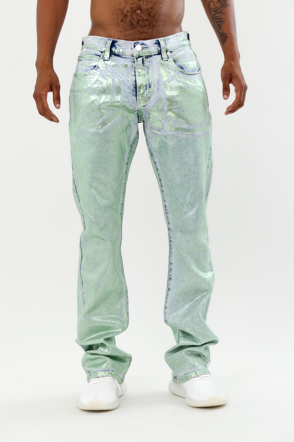 ASJ08 FOIL WASH STACKED JEANS