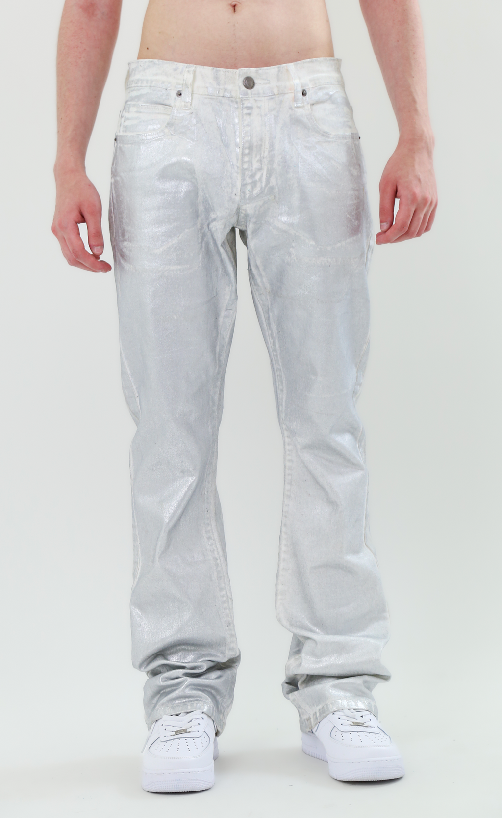 ASJ08 FOIL WASH STACKED JEANS