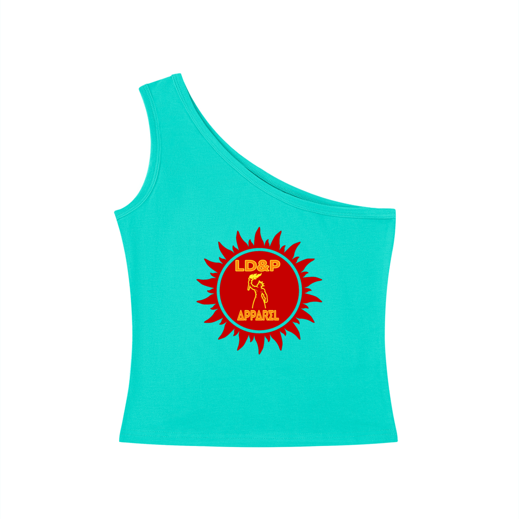 Women's One-Shoulder Crop T-Shirt LD&P APPAREL