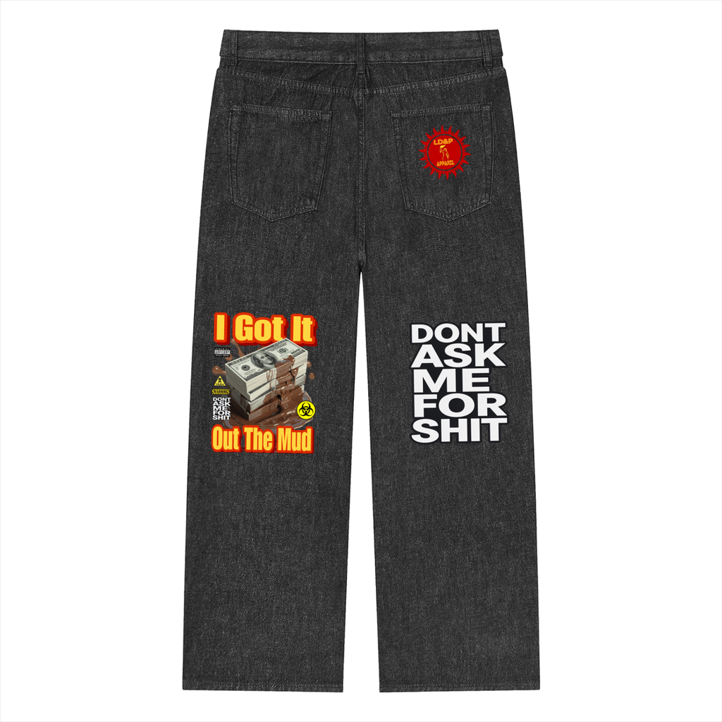 Unisex Vintage Wash Straight Leg Jeans Don't Ask Me For Shit