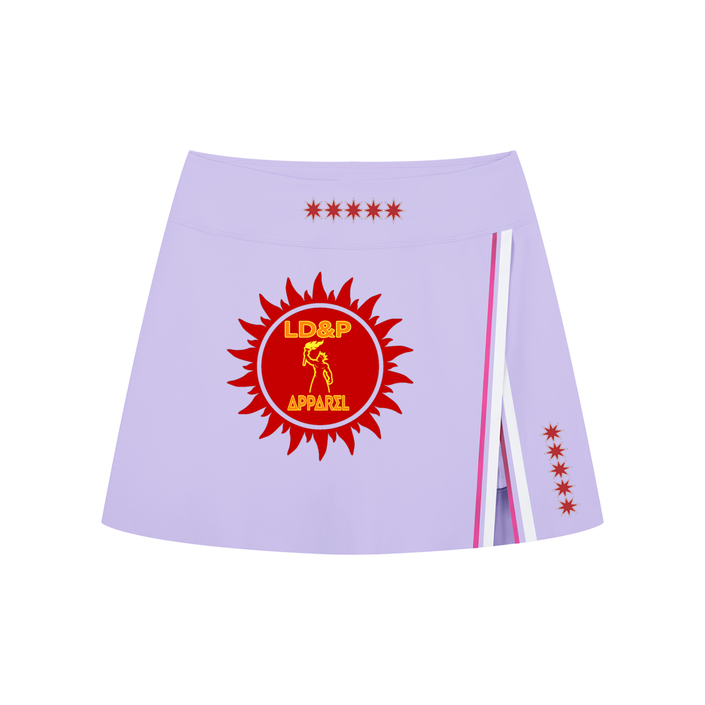 Women's A-Line Contrast Panel Slit LD&P APPAREL Skirt