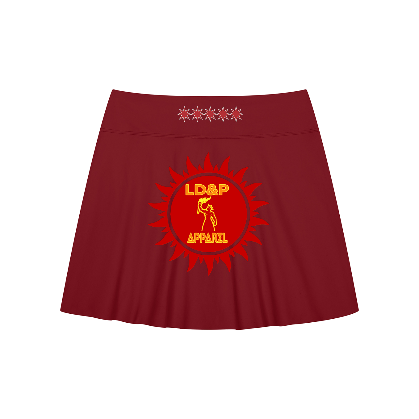 Women's A-Line Contrast Panel Slit LD&P APPAREL Skirt