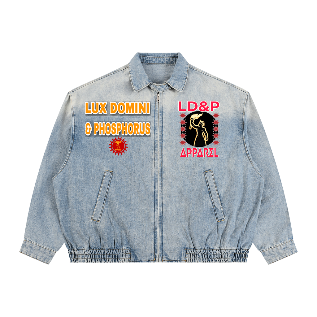 Unisex Vintage Wash Full-Zip Denim  LD&P Apparel Jacket