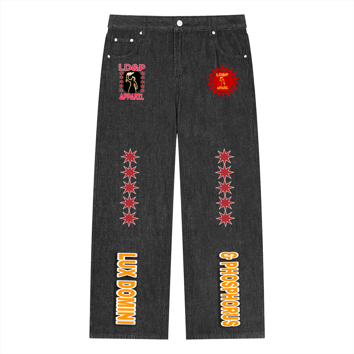 Unisex Vintage Wash Straight Leg  LD&P APPAREL Jeans