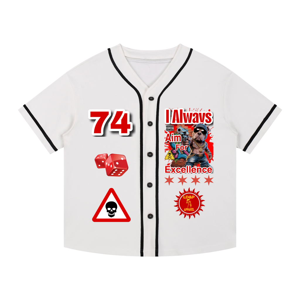 I ALWAYS AIM FOR... LD&P APPAREL  Piped Button-Up Jersey