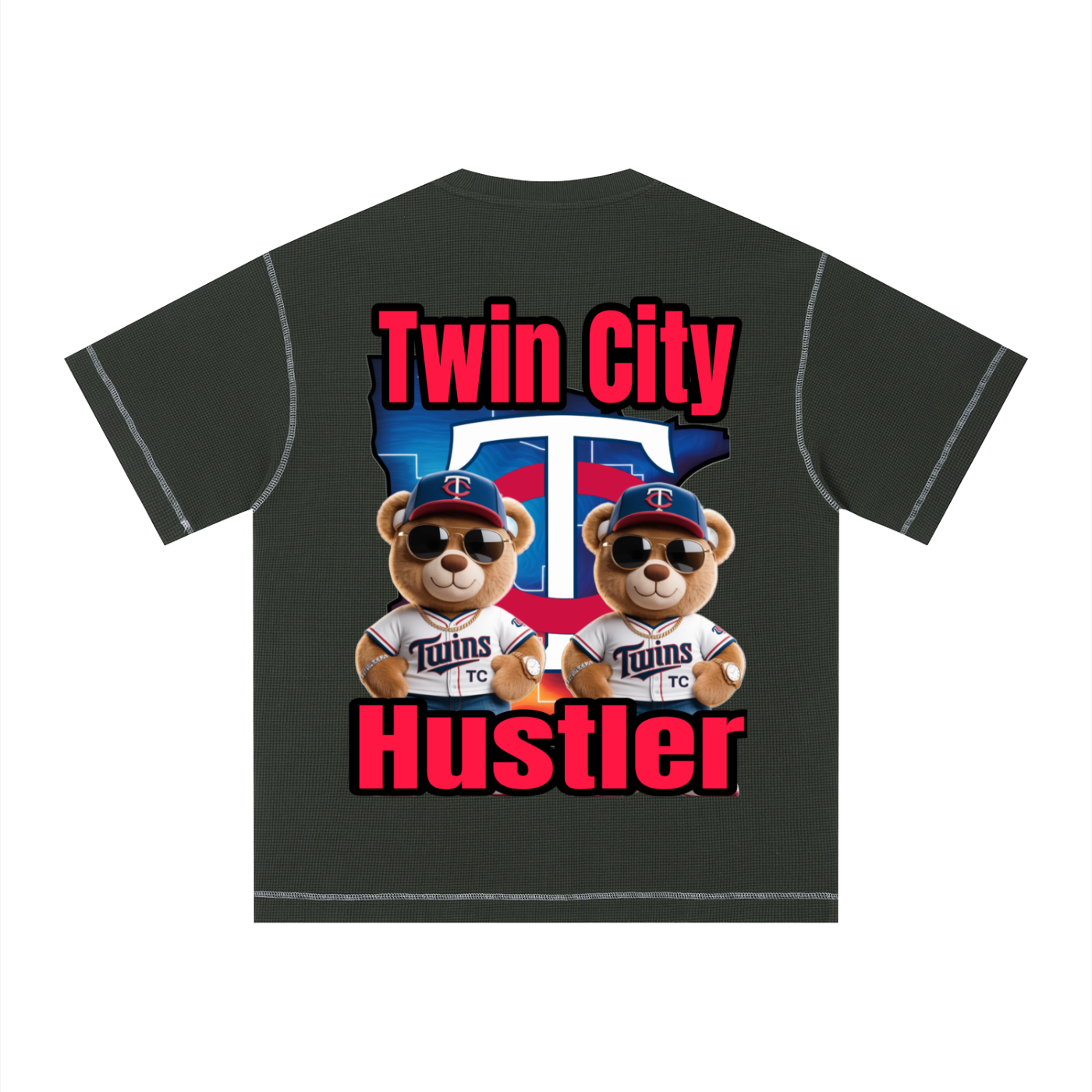 TWIN CITIES HUSTLER Unisex Sunfade Waffle Boxy T-Shirt