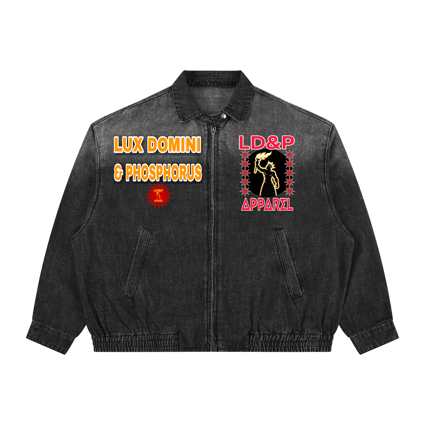 Unisex Vintage Wash Full-Zip Denim  LD&P Apparel Jacket