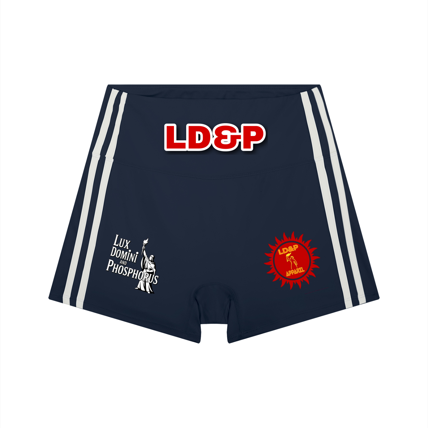 Women’s High-Waist Color Block LD&P APPAREL Yoga Shorts