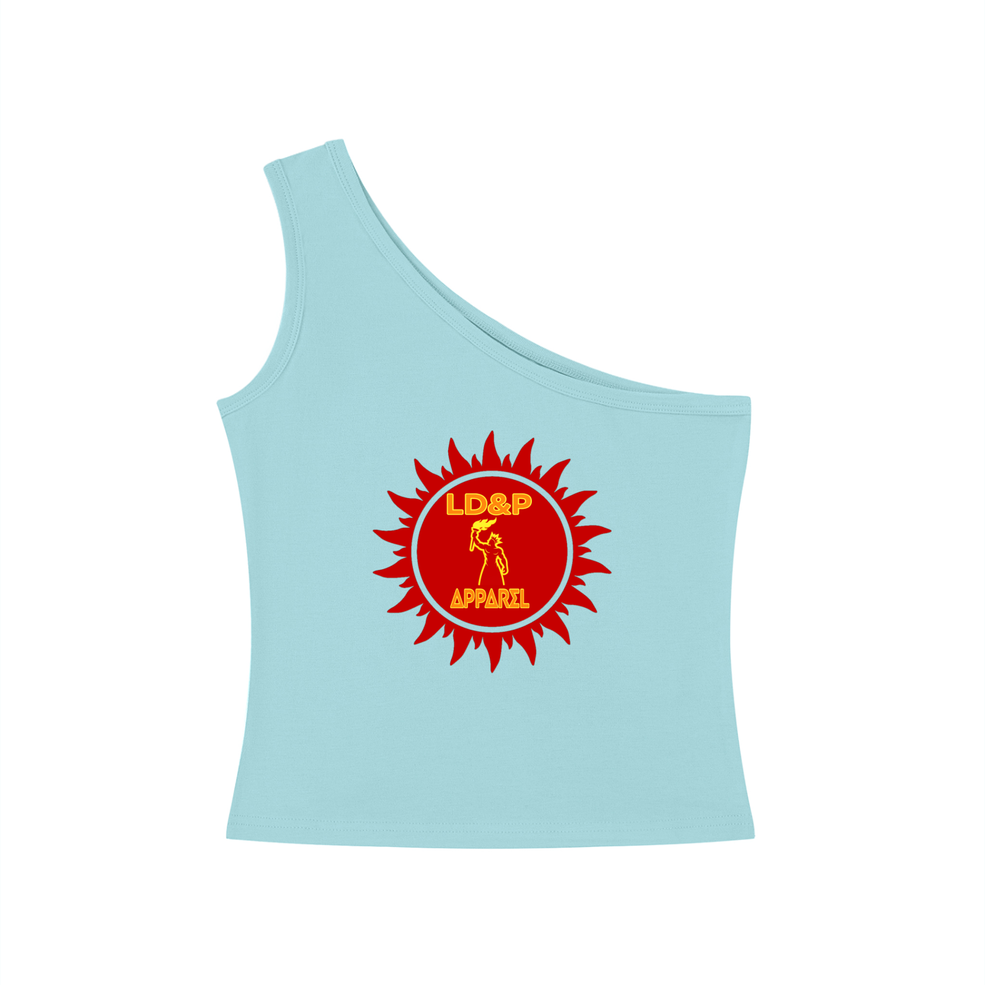Women's One-Shoulder Crop T-Shirt LD&P APPAREL